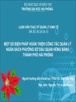 MỘT số BIỆN PHÁP HOÀN THIỆN CÔNG tác QUẢN lý NGÂN SÁCH PHƯỜNG sở dầu QUẬN HỒNG BÀNG  