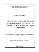 Cognitive linguistic features of idioms related to the concept of black, white in english versus vietnamese