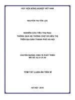 Nghiên cứu tiêu thụ rau thông qua hệ thống chợ và siêu thị trên địa bàn thành phố Hà Nội