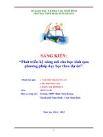 skkn phát triển kỹ năng nói cho học sinh thông qua phương pháp dạy học theo dự án 