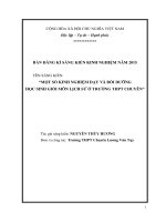 skkn một số kinh nghiệm dạy và bồi dưỡng học sinh giỏi môn lịch sử ở trường THPT chuyên 