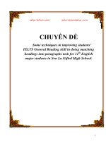 Some techniques in improving students’ IELTS general reading skill in doing matching headings into paragraphs task for 11 specilalized high school 