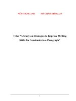 A study on strategies to improve writing skills for academics in a paragraph 