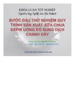 Khóa luận bước đầu thử nghiệm quy trình sản xuất sữa chua kefir uống bổ sung dịch chanh dây