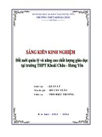 skkn đổi mới quản lý và nâng cao chất lượng giáo dục tại trường THPT khoái châu   hưng yên 