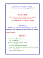 CUỘC THI vận DỤNG KIẾN THỨC LIÊN môn để GIẢI QUYẾT các TÌNH HUỐNG THỰC TIỄN DÀNH CHO học SINH TRUNG học cơ sở năm học 2015 2016 