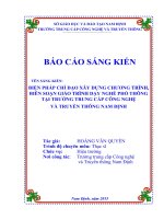 Biện pháp chỉ đạo xây dựng chương trình, biên soạn giáo trình dạy nghề phổ thông tại trường trung cấp công nghệ và truyền thông nam định 