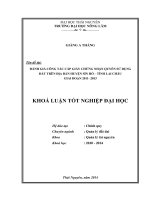 Đánh giá công tác cấp giấy chứng nhận quyền sử dụng đất trên địa bàn huyện sìn hồ – tỉnh lai châu giai đoạn 2011  2013