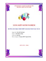 skkn HƯỚNG dẫn học SINH THPT GIẢI bài TOÁN xác SUẤT 