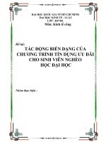 TÁC ĐỘNG BIẾN DẠNG của CHƯƠNG TRÌNH tín DỤNG ưu đãi CHO SINH VIÊN NGHÈO học đại học
