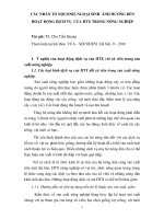 CÁC NHÂN TỐ NỘI SINH, NGOẠI SINH ẢNH HƯỞNG ĐẾN HOẠT ĐỘNG DỊCH VỤ CỦA HỢP TÁC XÃ TRONG NÔNG NGHIỆP