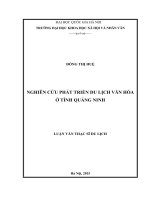 Nghiên cứu phát triển du lịch văn hóa ở tỉnh quảng ninh 