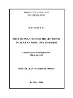 Phát triển làng nghề truyền thống ở thị xã an nhơn, tỉnh bình định