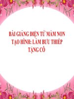 Bài giảng điện tử mầm non lớp Mầm Tạo hình Làm bưu thiếp tặng cô