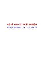 BỘ ĐỀ 450 CÂU TRẮC NGHIỆM ÔN TẬP SINH HỌC LỚP 12 CÓ ĐÁP ÁN