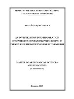 Nghiên cứu cách dịch cấu trúc sóng đôi trong truyện kiều của nguyễn du từ tiếng việt sang tiếng anh
