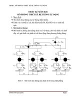 Thiết kế môn học mô phỏng hệ thống tự động