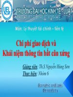 Tiểu luận chi phí giao dịch và khái niệm về thông tin bất cân xứng (slide) 