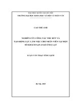 Nghiên cứu công tác thu hút và tạo động lực làm việc cho nhân viên tại một số khách sạn 4 sao ở đà lạt 