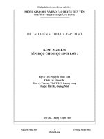 Kinh nghiệm rèn đọc cho học sinh lớp 3 (Đề tài chiến sĩ thi đua cấp cơ sở giáo viên tiểu học)