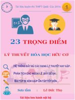 23 trọng điểm lý thuyết hóa học hữu cơ