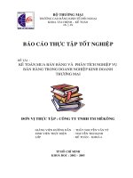 KẾ TOÁN MUA BÁN HÀNG VÀ  PHÂN TÍCH NGHIỆP VỤ BÁN HÀNG TRONG DOANH NGHIỆP KINH DOANH THƯƠNG MẠI