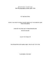 NÂNG CAO CHẤT LƯỢNG NGUỒN NHÂN LỰC NGÀNH DU LỊCH TỈNH NINH BÌNH