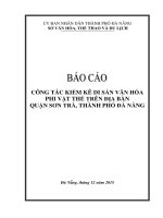 CÔNG TÁC KIỂM KÊ DI SẢN VĂN HÓA PHI VẬT THỂ TRÊN ĐỊA BÀN QUẬN SƠN TRÀ, THÀNH PHỐ ĐÀ NẴNG