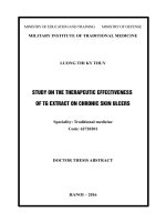 Nghiên cứu hiệu quả điều trị loét da mạn tính của cao TG