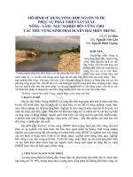 MÔ HÌNH SỬ DỤNG TỔNG HỢP NGUỒN NƯỚC PHỤC VỤ PHÁT TRIỂN SẢN XUẤT NÔNG - LÂM - NGƯ NGHIỆP BỀN VỮNG CHO CÁC TIỂU VÙNG SINH THÁI DUYÊN HẢI MIỀN TRUNG