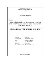 Đánh Giá Công Tác Chuyển Quyền Sử Dụng Đất Trên Địa Bàn Huyện Đồng Hỷ - Tỉnh Thái Nguyên Giai Đoạn 2011 - 2013