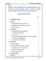 Applying a variety of language games and teaching techniques  in reading periods of english 10, national foreign language project 2020