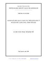 Đánh giá hiệu quả canh tác trên đất dốc ở huyện mù cang chải   tỉnh yên bái