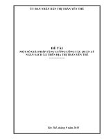 Đề tài một số giải pháp tăng cường công tác quản lý ngân sách xã trên địa thị trấn yên thế 