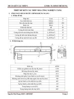 THIẾT KẾ KẾT CẤU THÉP NHÀ CÔNG NGHIỆP 1 TẦNG