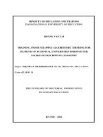 Training and developing algorithmic thinking for students in technical universities though the course of descriptive geometry