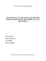 ẢNH HƢỞNG của VIỆC LUYỆN tập THỂ dục THỂ THAO đối với sự PHÁT TRIỂN của các hệ cơ QUAN 