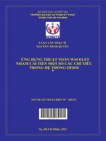 Ứng dụng thuật toán wavelet nhằm cải tiến một số các chỉ tiêu kỹ thuật trong hệ thống OFDM 