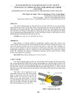 TÍNH TOÁN các THÔNG số CÔNG NGHỆ TRONG QUÁ TRÌNH cán VÀNH   DETERMINATION OF TECHNOLOGICAL PARAMETERS IN RING ROLLING 