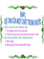 Bài 41: Độ tan của một chất trong nước