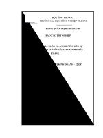 Luận văn tốt nghiệp phân tích các nhân tố ảnh hưởng đến sự hài lòng nhân viên công ty Nhân Thăng