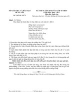 Đề thi tuyển sinh vào 10 Tỉnh Hưng Yên môn Ngữ văn