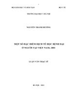 MỘT SỐ ĐẶC ĐIỂM DỊCH TỄ HỌC BỆNH DẠI Ở NGƯỜI TẠI VIỆT NAM