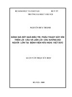 ĐÁNH GIÁ KẾT QUẢ ĐIỀU TRỊ PHẪU THUẬT GẪY KÍN TRÊN LỒI CẦU VÀ LIÊN LỒI CẦU XƯƠNG ĐÙI NGƯỜI LỚN TẠI BỆNH VIỆN HỮU NGHỊ VIỆT ĐỨC