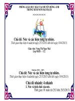 Giáo án mầm non: Chủ điểm nước và các hiện tượng tự nhiên