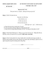 ĐỀ THI THỬ VÀO LỚP 10 THPT - TRƯỜNG THCS DIỄN LÂM