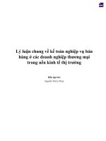 Lý luận chung về kế toán nghiệp vụ bán hàng ở các doanh nghiệp thương mại trong nền kinh tế thị trường 