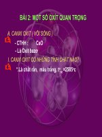 Bài 2: Một số Oxit quan trọng