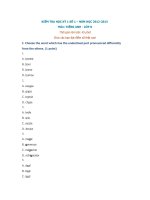 đề thi học kì 1 môn tiếng anh 8