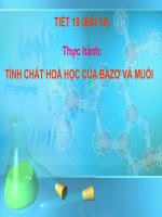 Bài 14: TÍNH CHẤT HOÁ HỌC CỦA BAZƠ VÀ MUỐI